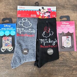Disney Mickey and Minnie His & Hers Socks / Phone Ring Grips